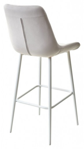 Барный стул ХОФМАН, цвет H-09 Светло-серый, велюр / белый каркас М-City в Качканаре - kachkanar.mebel-74.com | фото