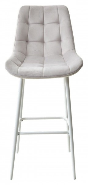 Барный стул ХОФМАН, цвет H-09 Светло-серый, велюр / белый каркас М-City в Качканаре - kachkanar.mebel-74.com | фото