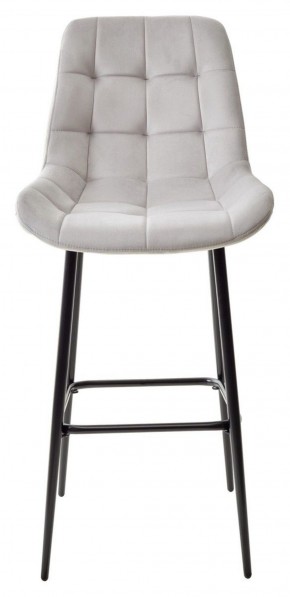 Барный стул ХОФМАН, цвет H-09 Светло-серый, велюр / черный каркас М-City в Качканаре - kachkanar.mebel-74.com | фото