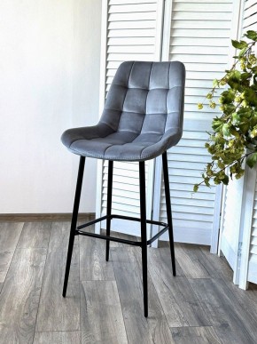 Барный стул ХОФМАН, цвет H-14 Серый, велюр / черный каркас М-City в Качканаре - kachkanar.mebel-74.com | фото