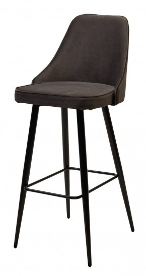 Барный стул NEPAL-BAR ГРАФИТ #14, велюр/ черный каркас (H=78cm) М-City в Качканаре - kachkanar.mebel-74.com | фото