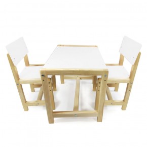 Детский растущий комплект стол и два стула  Я САМ "Лофт" (Белый, Сосна) в Качканаре - kachkanar.mebel-74.com | фото
