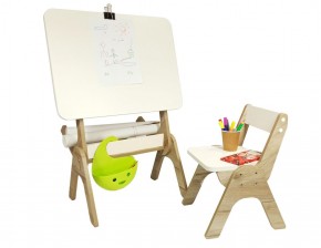 Детский растущий стол-парта и стул Я САМ "Умка" (Дуб/Серый) в Качканаре - kachkanar.mebel-74.com | фото