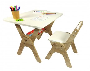 Детский растущий стол-парта и стул Я САМ "Умка" (Дуб/Серый) в Качканаре - kachkanar.mebel-74.com | фото