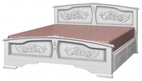 ЕЛЕНА Кровать из массива 1400 (Белый жемчуг) с 2-мя ящиками в Качканаре - kachkanar.mebel-74.com | фото