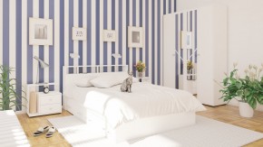 Камелия спальня № 7 Кровать 900 + Стол косметический + Зеркало + Комод, цвет белый, сп.м. 900х2000 мм., б/м, основание есть в Качканаре - kachkanar.mebel-74.com | фото