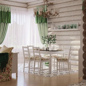 Комлект Вествик обеденный стол и четыре стула, массив сосны, цвет белый в Качканаре - kachkanar.mebel-74.com | фото