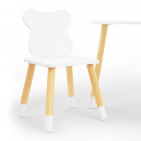 Комплект детской мебели стол и два стула Мишутка (Белый/Белый/Береза) в Качканаре - kachkanar.mebel-74.com | фото