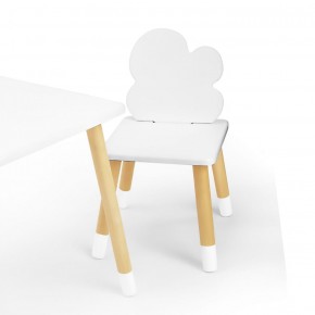 Комплект детской мебели стол и два стула Облачко (Белый/Белый/Береза) в Качканаре - kachkanar.mebel-74.com | фото