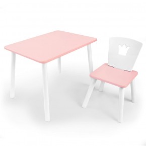 Комплект детской мебели стол и стул Корона (Розовый/Розовый/Белый) в Качканаре - kachkanar.mebel-74.com | фото