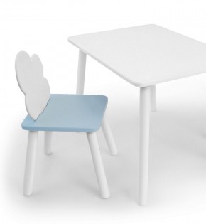 Комплект детской мебели стол и стул Облачко (Белый/Голубой/Белый) в Качканаре - kachkanar.mebel-74.com | фото