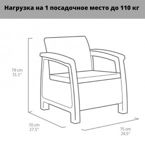 Комплект мебели Корфу Рест (Corfu Rest - without table) графит в Качканаре - kachkanar.mebel-74.com | фото