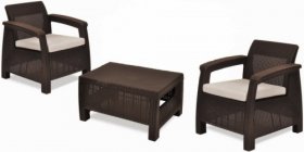 Комплект мебели Корфу Уикенд (Corfu Weekend) коричневый - серо-бежевый * в Качканаре - kachkanar.mebel-74.com | фото