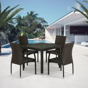 Комплект плетеной мебели T257A/YC379A-W53 Brown (4+1) + подушки на стульях в Качканаре - kachkanar.mebel-74.com | фото