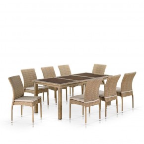 Комплект плетеной мебели T365/Y380B-W65 Light Brown (8+1) в Качканаре - kachkanar.mebel-74.com | фото