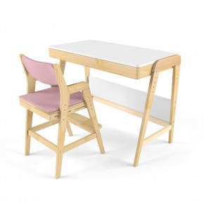 Комплект растущий стол и стул с чехлом 38 попугаев «Вуди» (Белый, Береза, Розовый) в Качканаре - kachkanar.mebel-74.com | фото