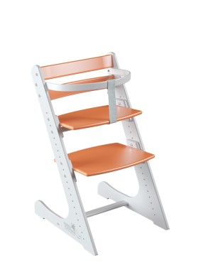 Комплект растущий стул и жесткий ограничитель Конёк Горбунёк Комфорт  (Бело-оранжевый) в Качканаре - kachkanar.mebel-74.com | фото