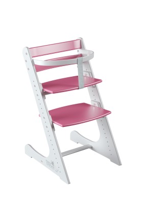 Комплект растущий стул и жесткий ограничитель Конёк Горбунёк Комфорт  (Бело-розовый) в Качканаре - kachkanar.mebel-74.com | фото