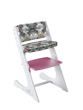Комплект растущий стул и подушки Конёк Горбунёк Комфорт  (Бело-розовый, Лабиринт) в Качканаре - kachkanar.mebel-74.com | фото