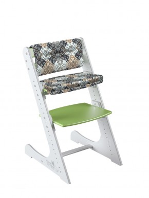 Комплект растущий стул и подушки Конёк Горбунёк Комфорт  (Бело-зеленый, Лабиринт) в Качканаре - kachkanar.mebel-74.com | фото