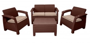 Комплект уличной мебели Yalta Premium Terrace Set (Ялта) шоколадый (+подушки под спину) в Качканаре - kachkanar.mebel-74.com | фото