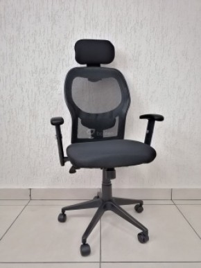 Кресло Barneo K-128 для персонала (черная ткань черная сетка) в Качканаре - kachkanar.mebel-74.com | фото