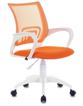 Кресло BRABIX "Fly MG-396W", пластик белый, сетка, оранжевое, 532401, MG-396W_532401 в Качканаре - kachkanar.mebel-74.com | фото