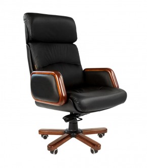 Кресло для руководителя CHAIRMAN 417 (Натуральная кожа) Черное в Качканаре - kachkanar.mebel-74.com | фото