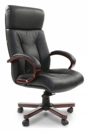 Кресло для руководителя Chairman 421 черный/орех темный, черный в Качканаре - kachkanar.mebel-74.com | фото