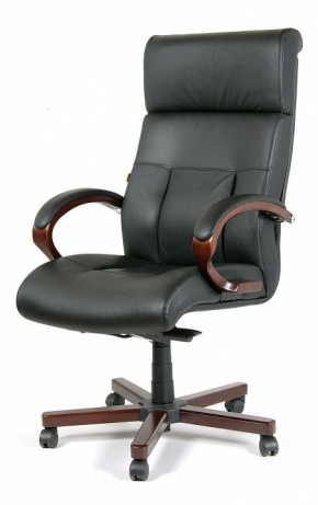 Кресло для руководителя Chairman 421 черный/орех темный, черный в Качканаре - kachkanar.mebel-74.com | фото