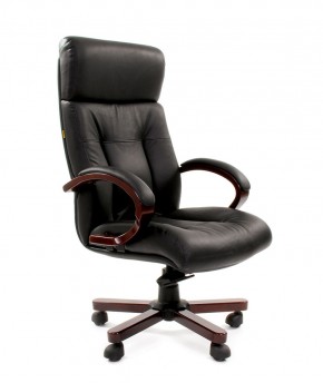 Кресло для руководителя CHAIRMAN  421 (Натуральная кожа) Черное в Качканаре - kachkanar.mebel-74.com | фото