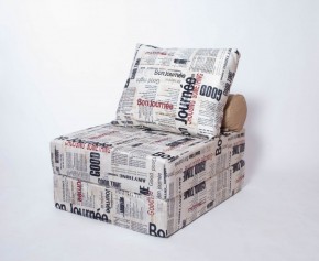 Кресло-кровать-пуф бескаркасное Прайм (Газета) в Качканаре - kachkanar.mebel-74.com | фото
