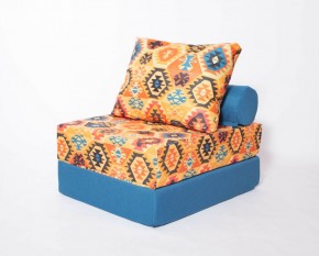 Кресло-кровать-пуф бескаркасное Прайм (мехико желтый-морская волна) в Качканаре - kachkanar.mebel-74.com | фото