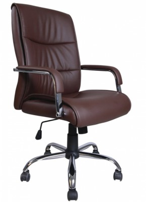 Кресло офисное BRABIX "Space EX-508" (экокожа, хром, коричневое) 531164 в Качканаре - kachkanar.mebel-74.com | фото
