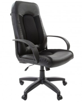 Кресло офисное BRABIX "Strike EX-525" (экокожа черная, ткань черная) 531381 в Качканаре - kachkanar.mebel-74.com | фото