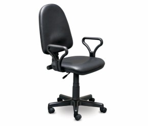 Кресло офисное Престиж+ (черный кожзам PV-1) г/п 140/ПВМ/ гольф в Качканаре - kachkanar.mebel-74.com | фото