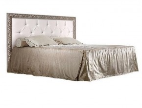 Кровать 2-х спальная (1,4 м) Тиффани штрих-лак/серебро с мягким изголовьем (ТФКР140-2) в Качканаре - kachkanar.mebel-74.com | фото