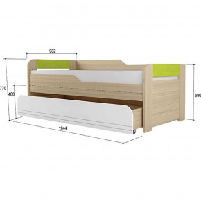 Кровать двухуровневая + подлокотники Стиль № 900.1 NEW (туя светлая/лайм) в Качканаре - kachkanar.mebel-74.com | фото