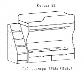 КАПРИЗ-22 Кровать двухъярусная 800 настил ЛДСП в Качканаре - kachkanar.mebel-74.com | фото