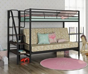 Кровать двухъярусная с диваном "Мадлен-3" (Черный/Серый) в Качканаре - kachkanar.mebel-74.com | фото