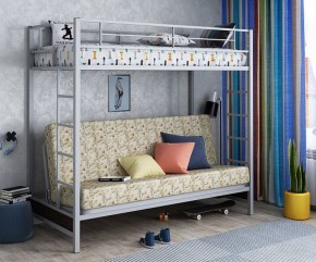 Кровать двухъярусная с диваном "Мадлен" (Серый/Фиолетовый) в Качканаре - kachkanar.mebel-74.com | фото