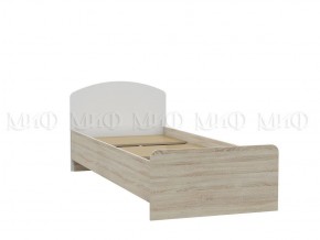 МАРТИНА Кровать 800 с настилом ЛДСП (Белый глянец/дуб сонома) в Качканаре - kachkanar.mebel-74.com | фото