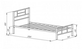 Кровать металлическая "Кадис 900х1900" Белый в Качканаре - kachkanar.mebel-74.com | фото