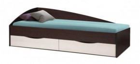 Кровать одинарная "Фея - 3" асимметричная 2000х900 (венге / вудлайн кремовый) в Качканаре - kachkanar.mebel-74.com | фото