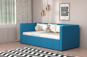 Кровать с ПМ (арт.030) (с/м 900*2000мм) (б/матр), ткань синяя в Качканаре - kachkanar.mebel-74.com | фото