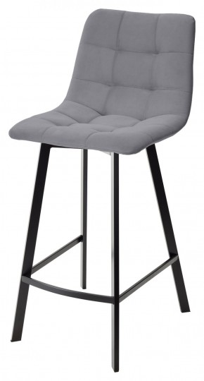 Полубарный стул CHILLI-QB SQUARE серый #27, велюр / черный каркас (H=66cm) М-City в Качканаре - kachkanar.mebel-74.com | фото