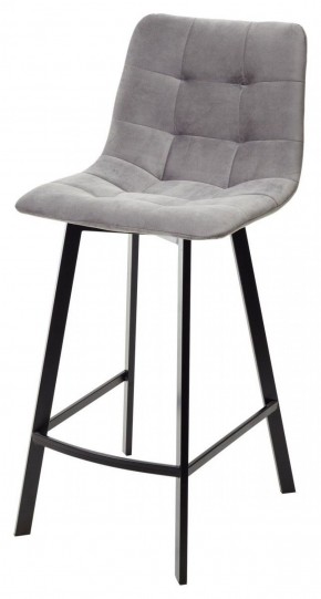 Полубарный стул CHILLI-QB SQUARE светло-серый #26, велюр / черный каркас (H=66cm) М-City в Качканаре - kachkanar.mebel-74.com | фото