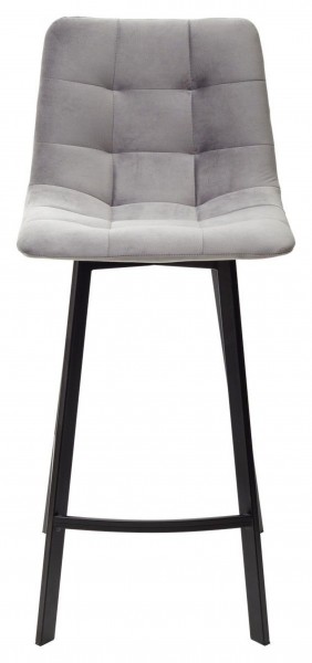 Полубарный стул CHILLI-QB SQUARE светло-серый #26, велюр / черный каркас (H=66cm) М-City в Качканаре - kachkanar.mebel-74.com | фото