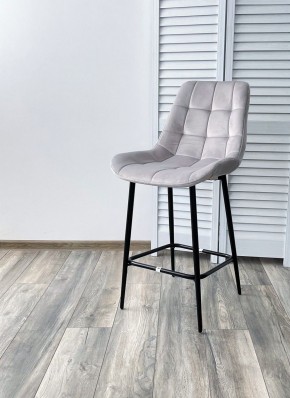 Полубарный стул ХОФМАН, цвет H-09 Светло-серый, велюр / черный каркас H=63cm М-City в Качканаре - kachkanar.mebel-74.com | фото