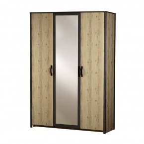 Шкаф 3-дверный с зеркалом №885 Гранж в Качканаре - kachkanar.mebel-74.com | фото